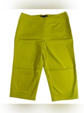 Luxe by Eric Signature Citron Mid Rise Side Zip Capri Cropped Pants Size 8 NWT